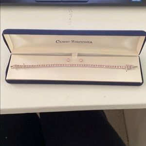 Cubic Zirconia earrings and bracelet